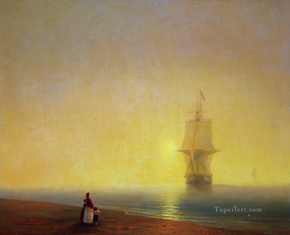 farewell morning at sea 1849 Romantic Ivan Aivazovsky Russian Oil Paintings